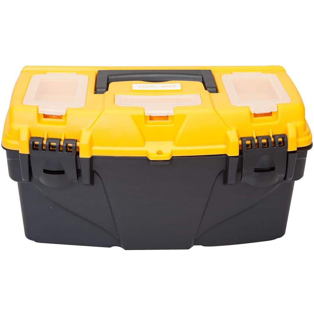 15.5 in. Plastic Portable Tool Box with Hardware Storage Lid - Hercitys