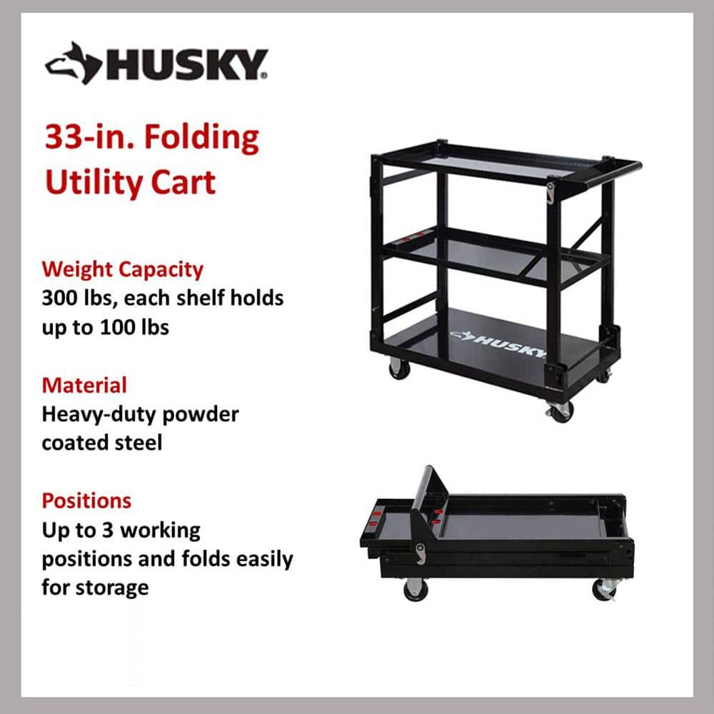 33 in. W Folding Utility Cart - Hercitys