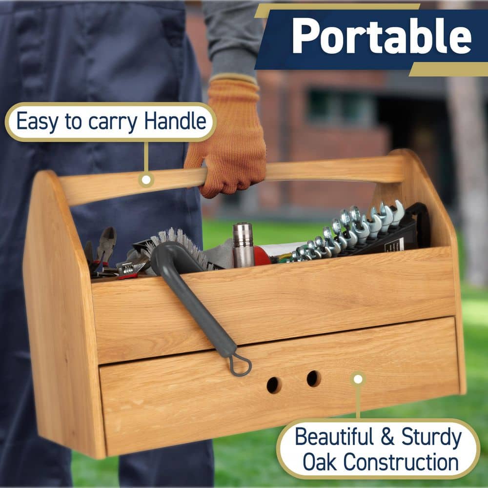 22-Inch Wood Tool Box Caddy - Hercitys