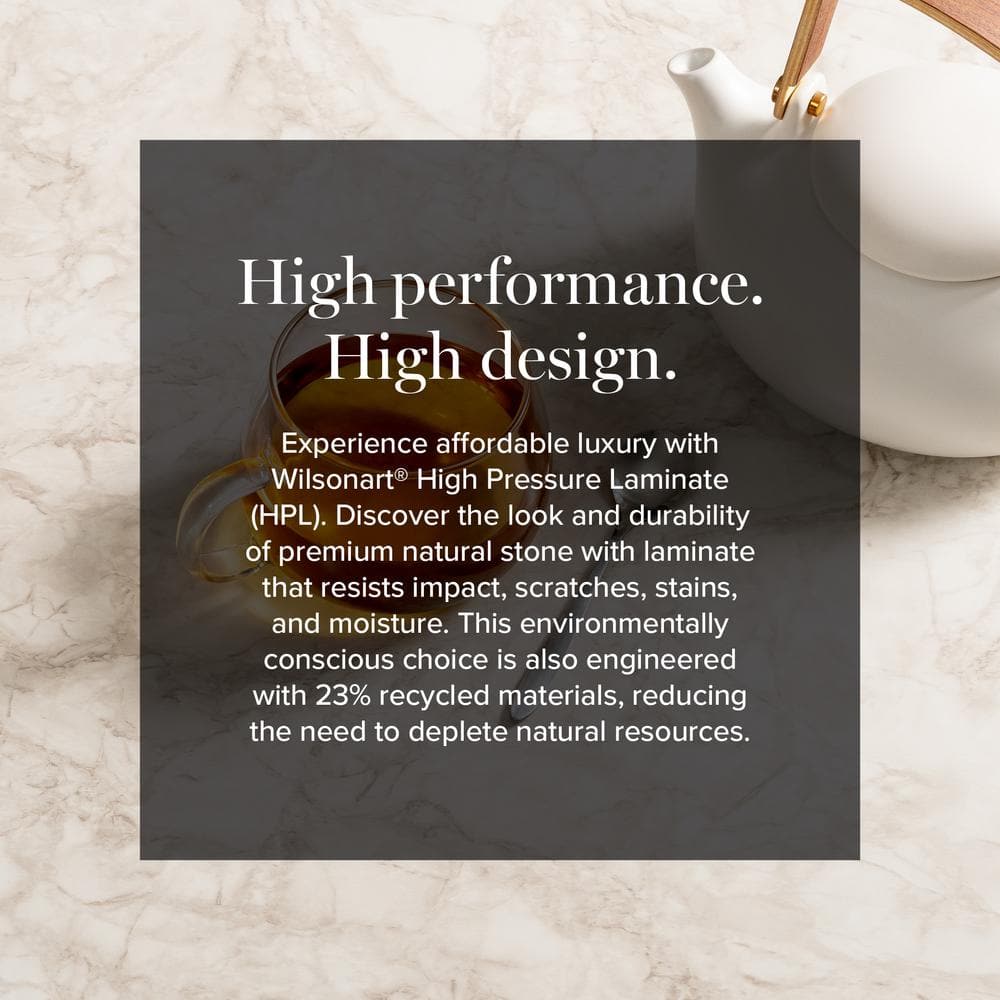 5 ft. x 12 ft. Laminate Sheet in Arenite Cream Premium Textured Gloss Finish - Hercitys