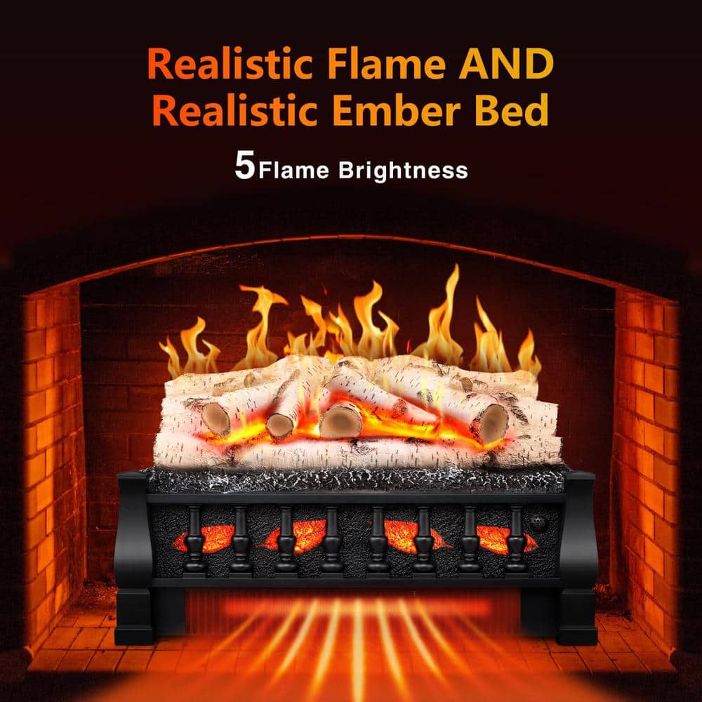 21 in. Electric Fireplace Log Set with Remote Control - Hercitys