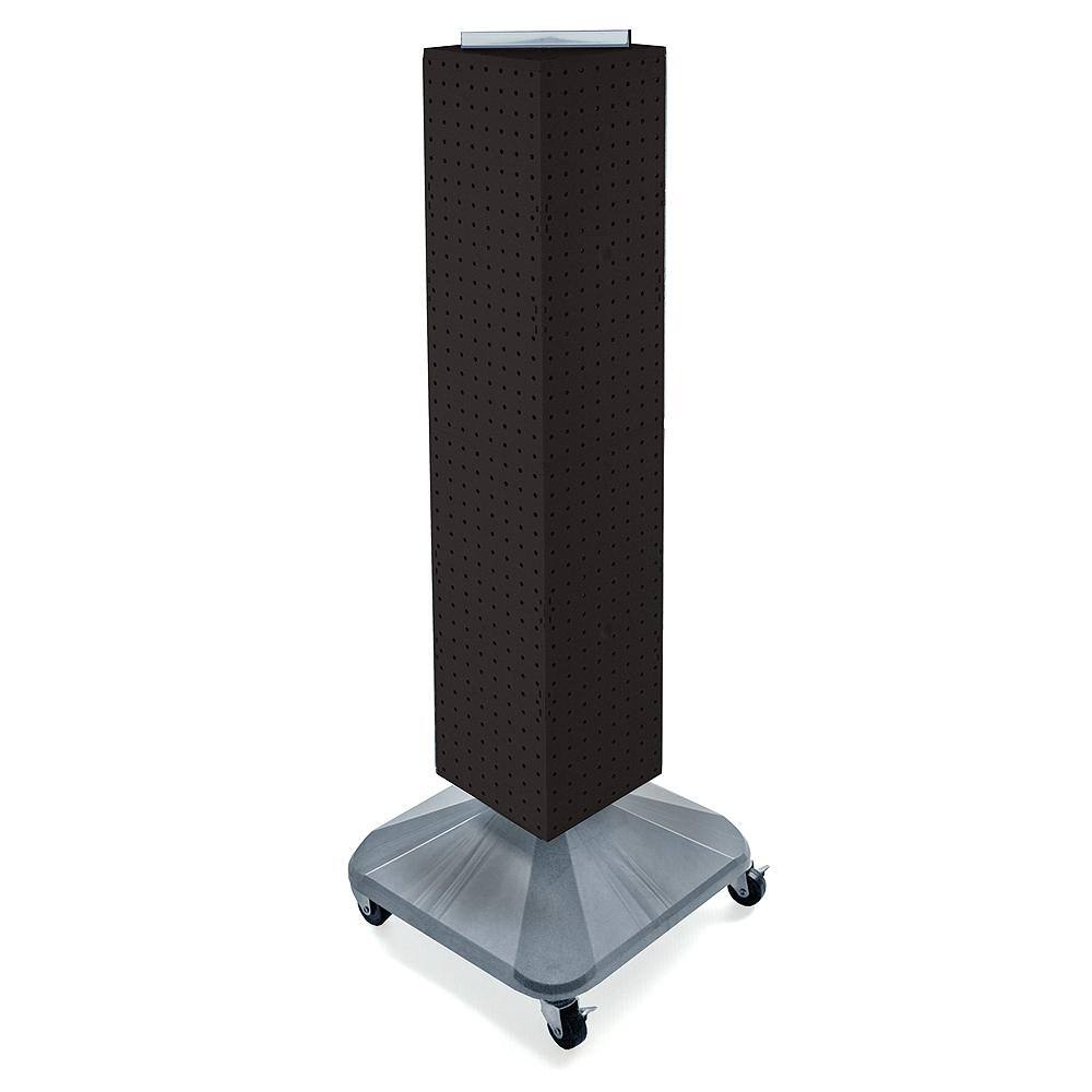 44 in. H x 8 in. W Interlock Pegboard Tower on a Revolving Base in Black - Hercitys
