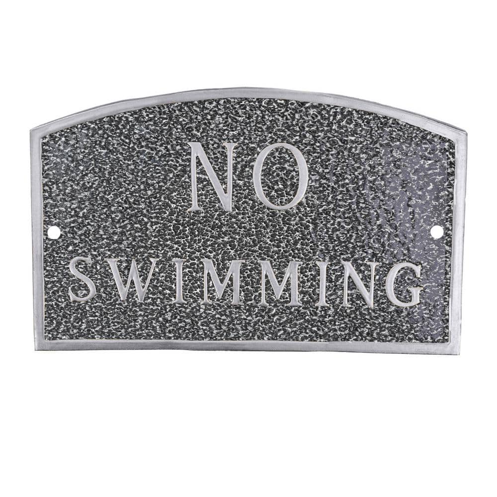 10 in. x 15 in. Standard Arch No Swimming Statement Plaque Sign – Swedish Iron - Hercitys