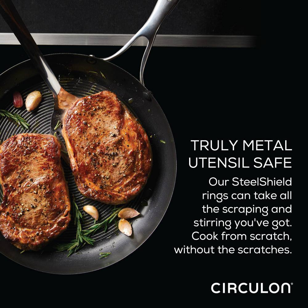 12 in. Stainless Steel Frying Pan with Lid - Hercitys