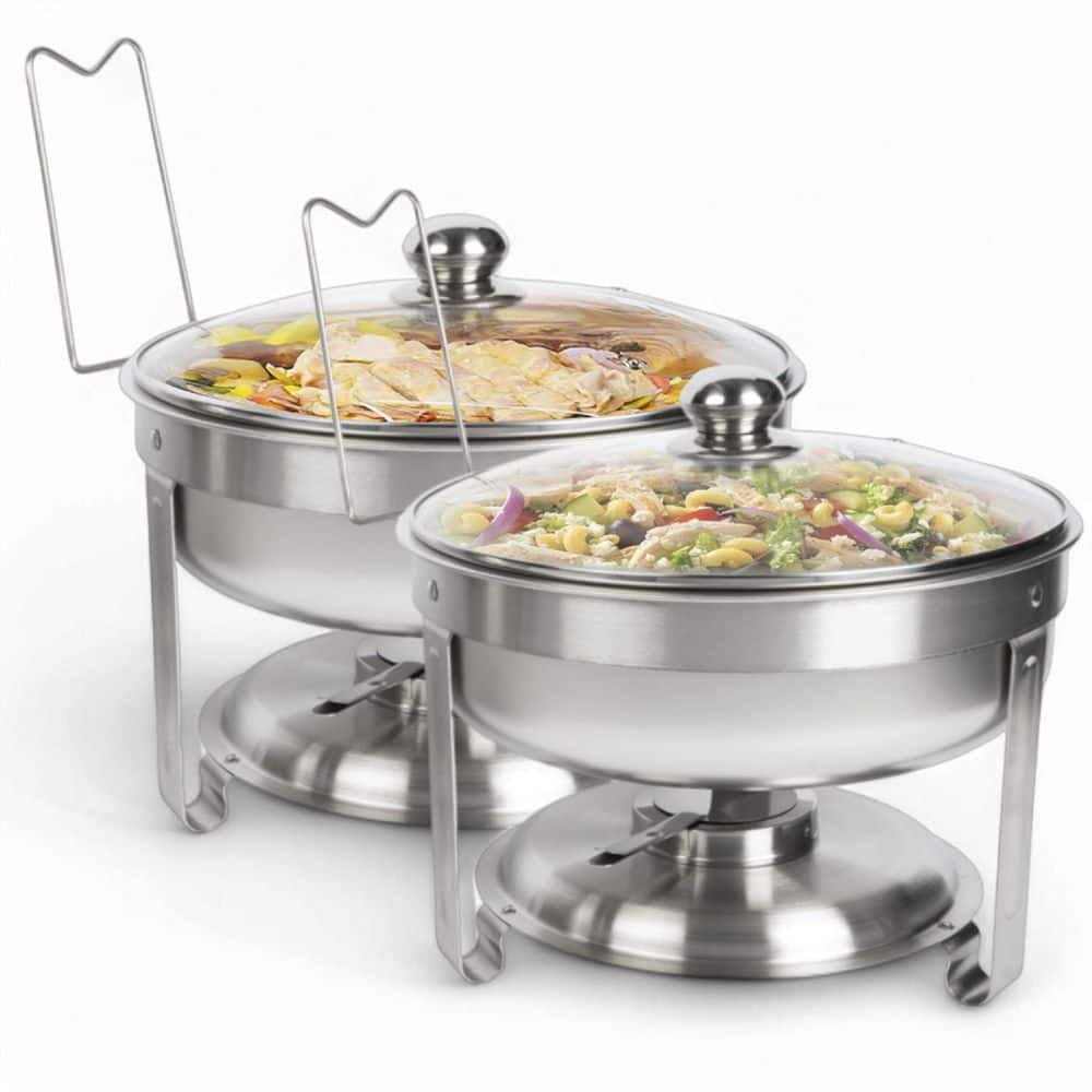 4 qt. Stainless Steel Chafing Dish Complete Set of 2 - Hercitys