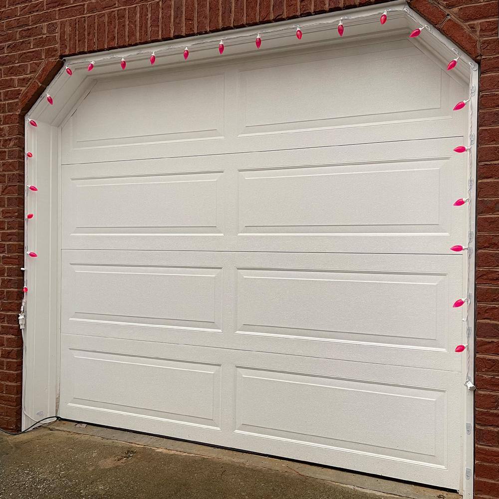 25-Count Pink LED C9 Christmas Lights 16 ft. White Wire - Hercitys