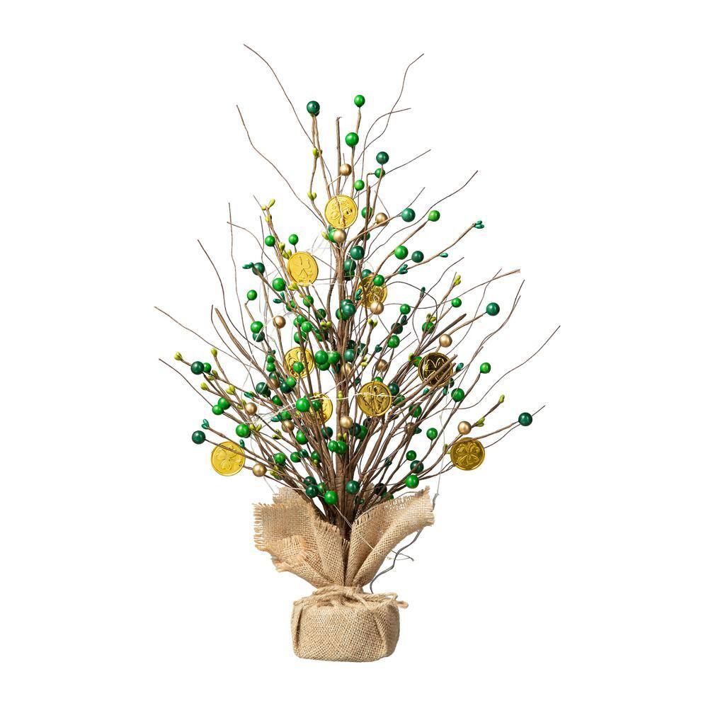 21 in. Lighted St.Patrick’s and Christmas Gold Coin Table Tree - Hercitys