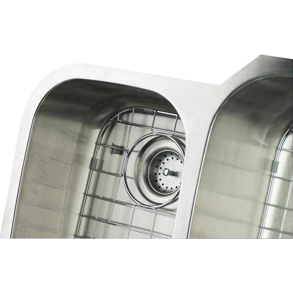 31 in. Undermount 40/60 Double Bowl 18 Gauge Stainless Steel Kitchen Sink - Hercitys