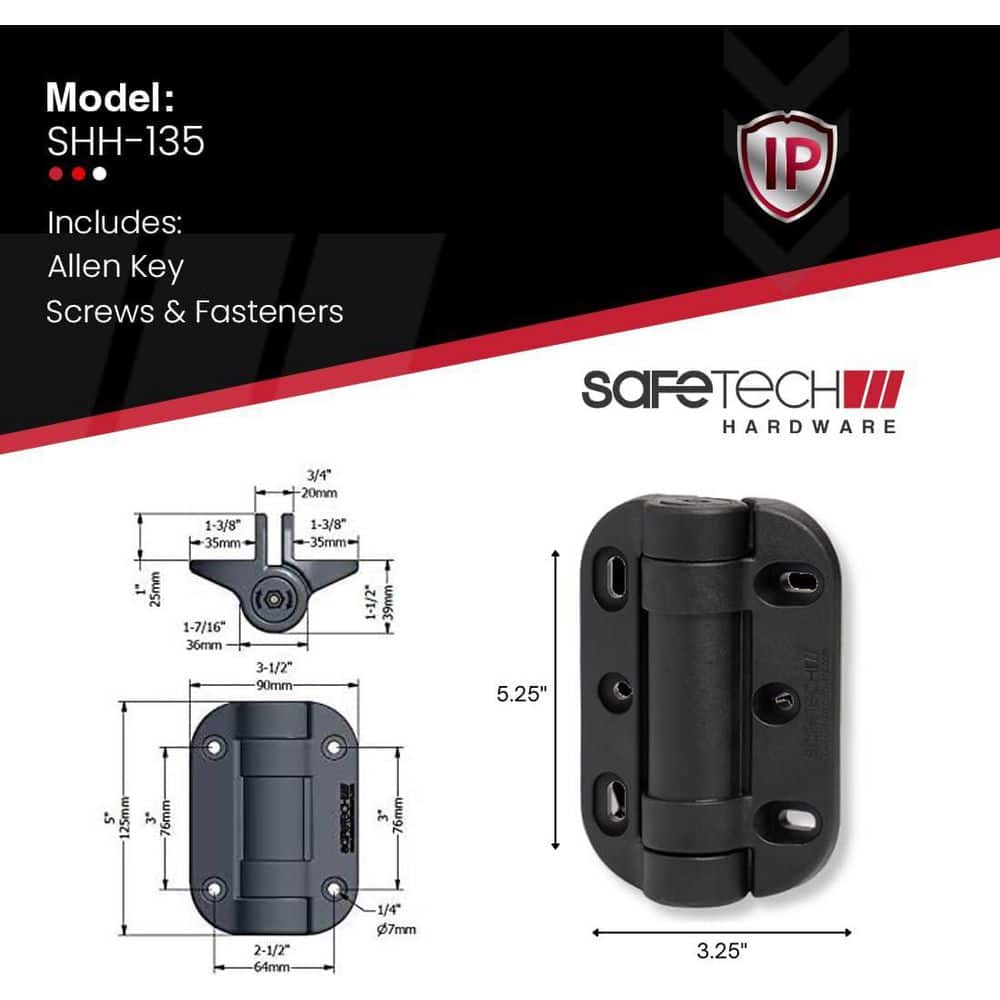 5″ inch. Heavy Duty Adjustable Tension Self-Closing Metal Gate Hinges (2-pack) - Hercitys
