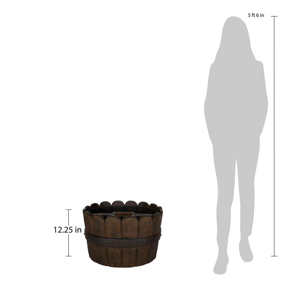 20 in. Dia x 12.25 in. H Barrel Cast Stone Fiberglass Mailbox Barrel - Hercitys