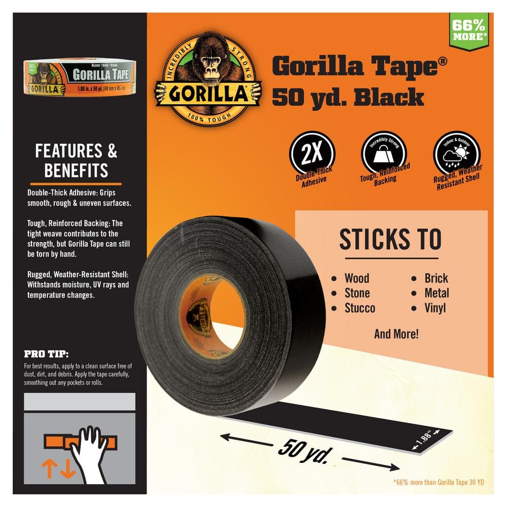 50 yd. Black Duct Tape (6-Pack) - Hercitys