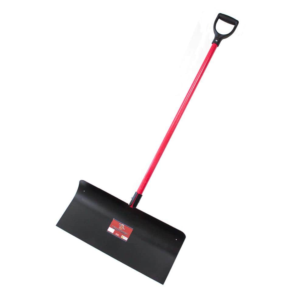 24 in. Steel Snow Pusher with Fiberglass D-Grip Handle - Hercitys