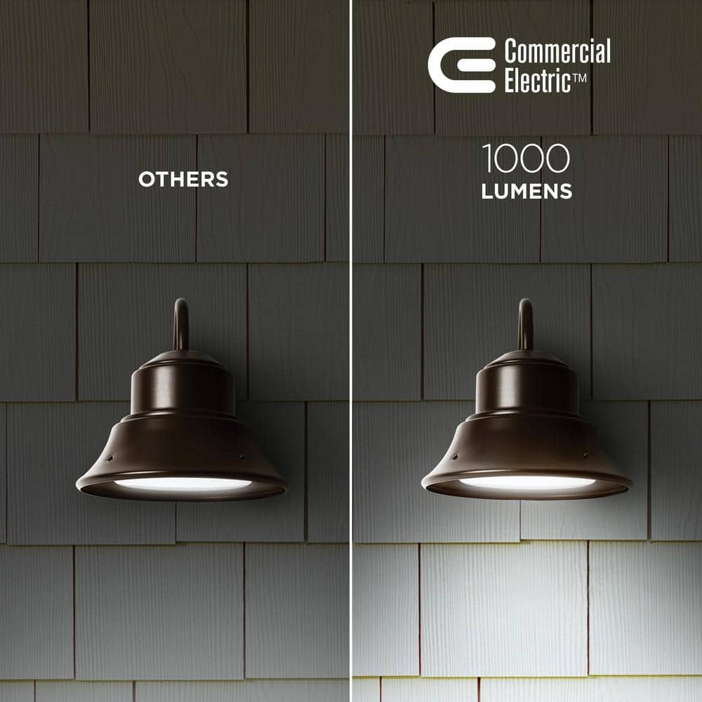 1000 Lumen Integrated LED Bronze Dusk to Dawn Bell Wall Light, 4000K - Hercitys