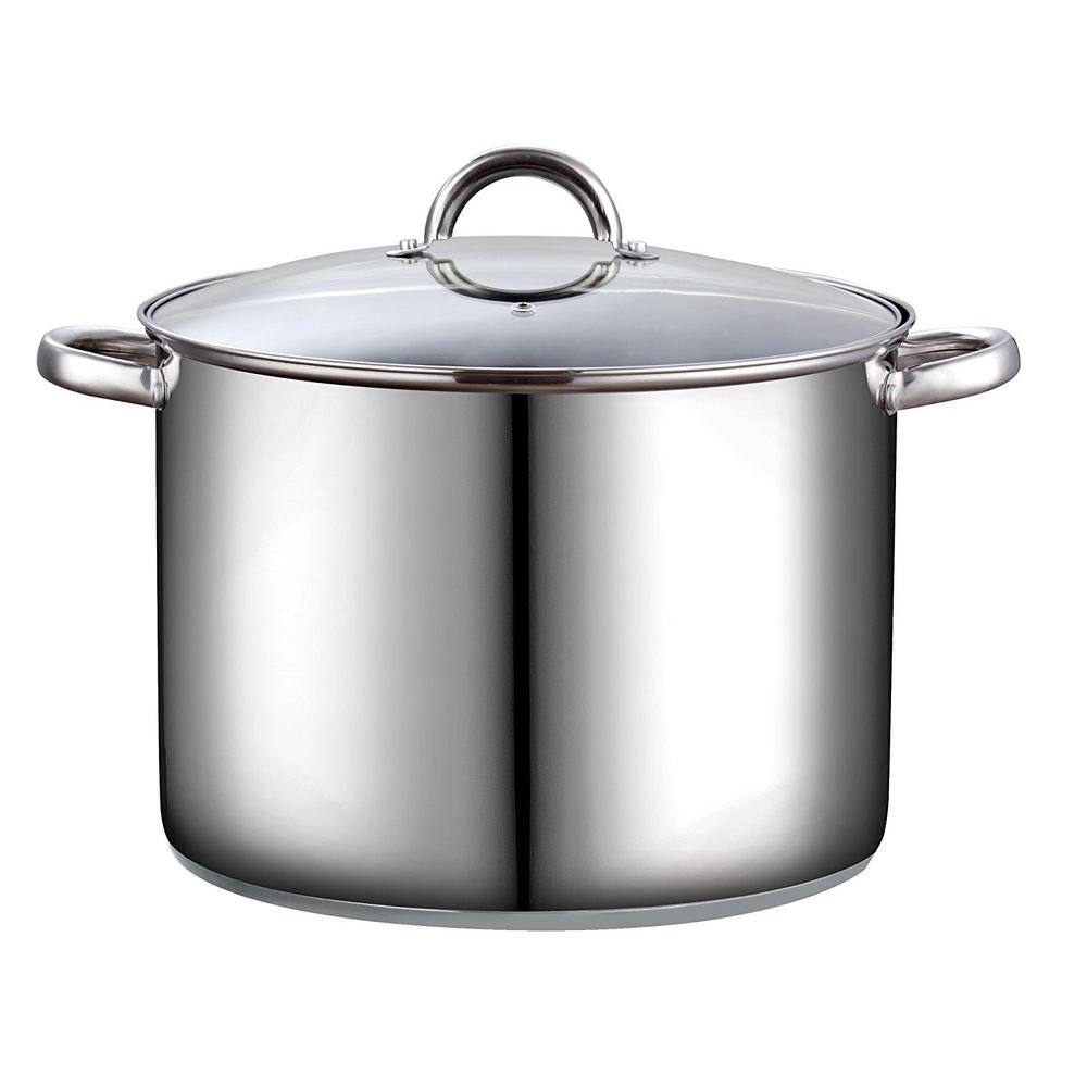16 qt. Stainless Steel Stock Pot with Glass Lid - Hercitys