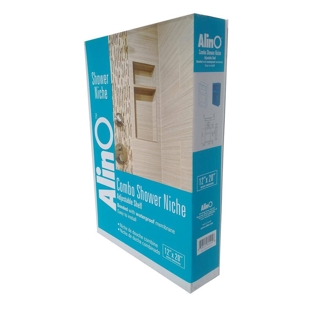 12 in. x 20 in. Shower Niche bonded with waterproof membrane (Tile ready) - Hercitys