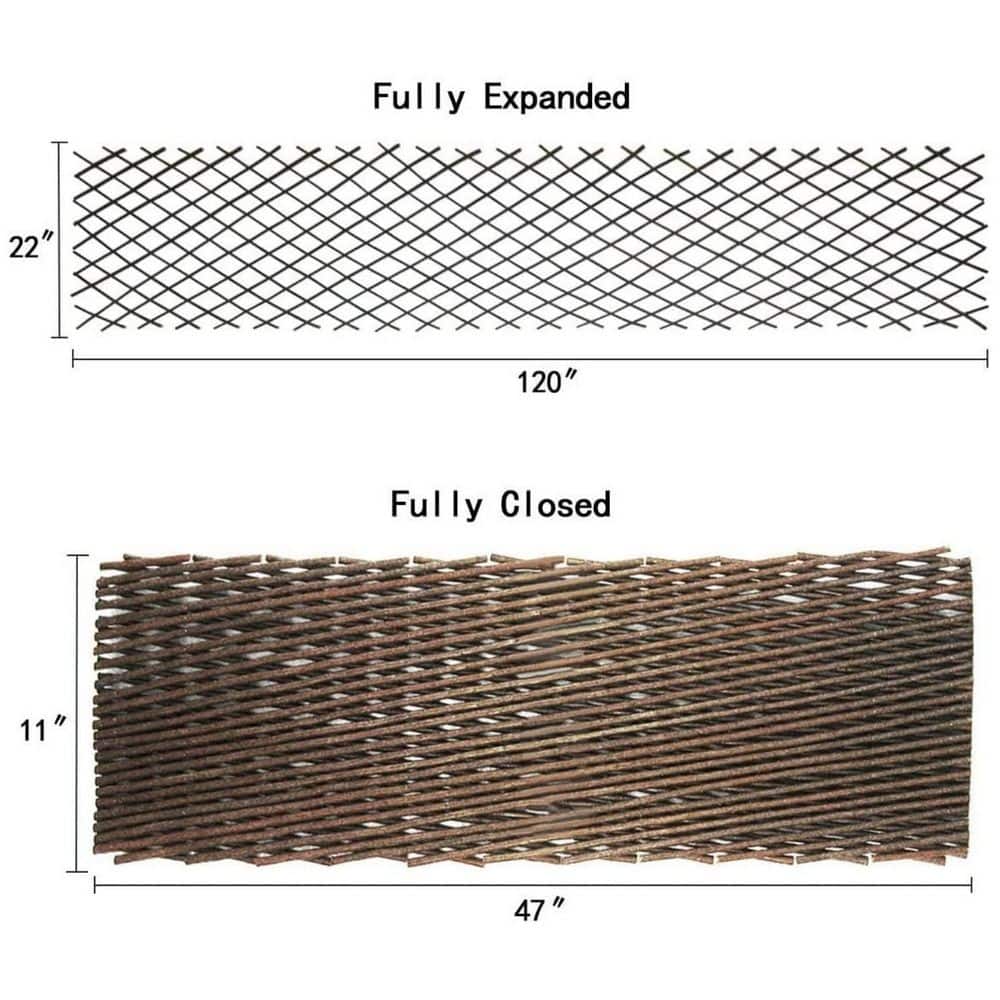 36 x 92in. Nature Willow Expandable Trellis Fence - Hercitys