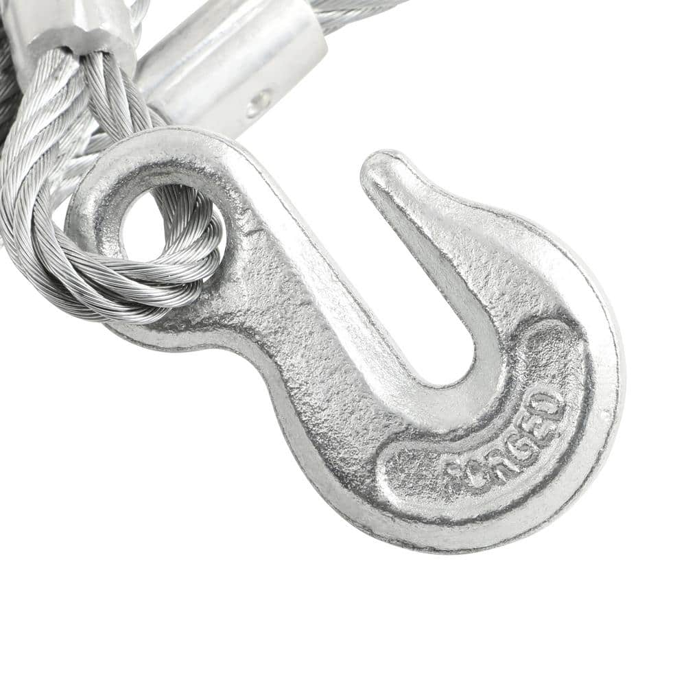 5/16 in. x 20 ft. Galvanized Uncoated Steel Wire Rope with Grab Hooks - Hercitys