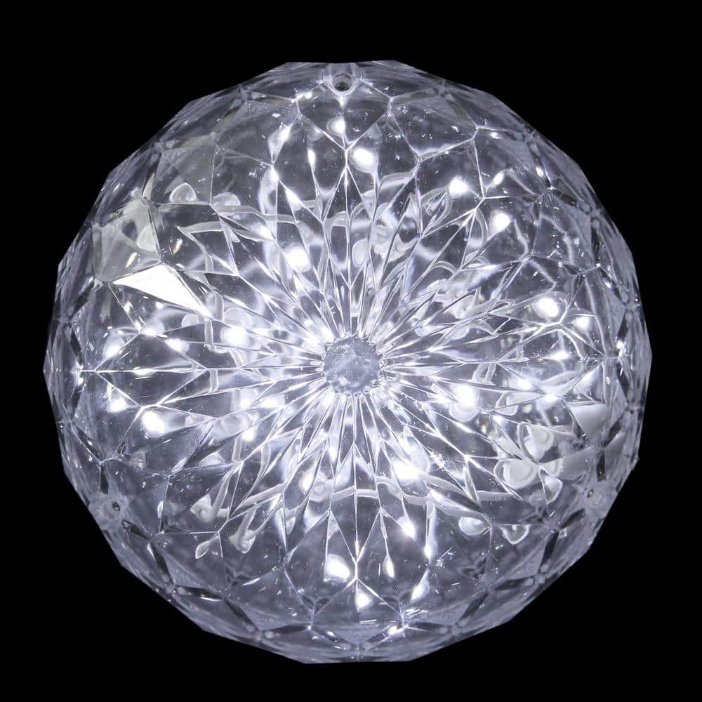 20-Light LED Clear Hanging Crystal Sphere Ball Outdoor Christmas Decoration - Hercitys