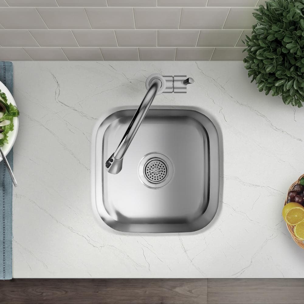 18 in. Undermount Single Bowl 18-Gauge Stainless Steel Bar Sink - Hercitys