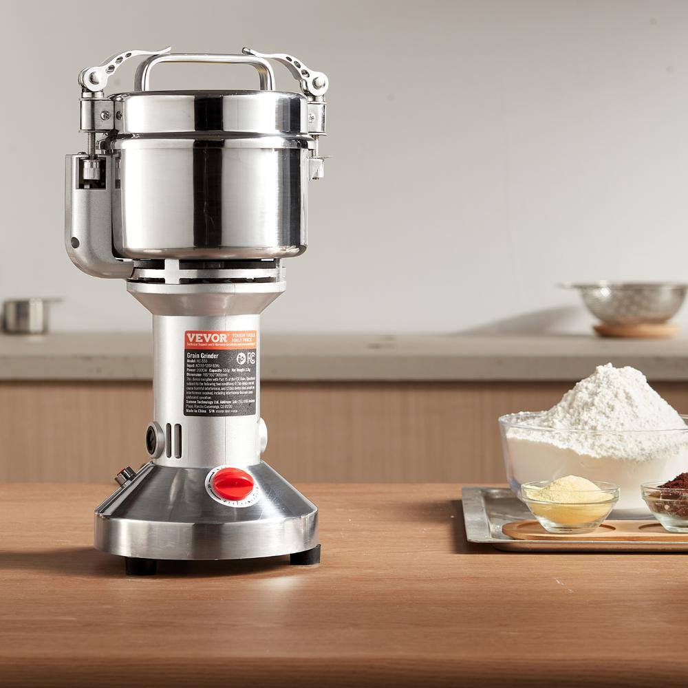 550g Electric Grain Mill Grinder, High Speed 2000-Watt Commercial Grinders, Stainless Steel Pulverize Powder Machine - Hercitys