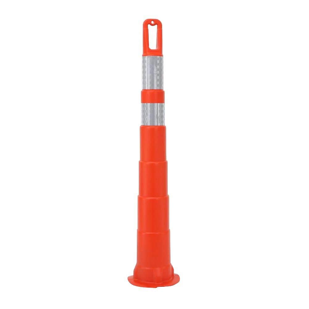 42 in. Orange Safety Cone without Base and 6 in. and 4 in. High-Intensity Sheeting - Hercitys