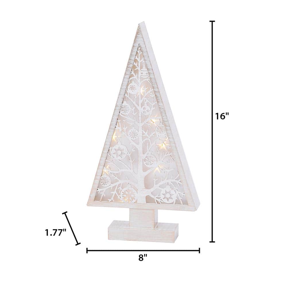 16 in. H B/O Lighted Metal and Laser Cut Wood Tree - Hercitys