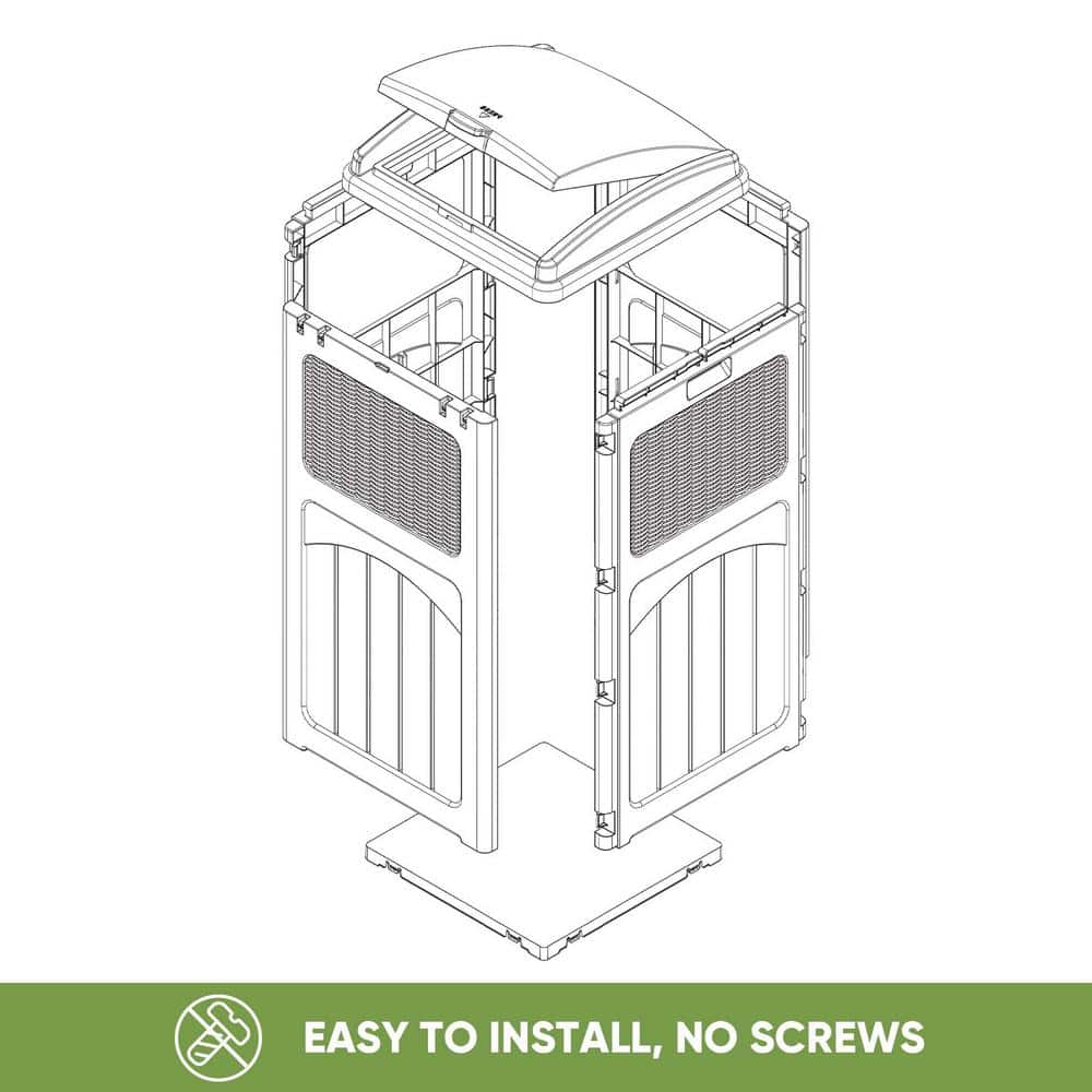 36 gal. Resin Outdoor Trash Can, Plastic Deck Box - Hercitys