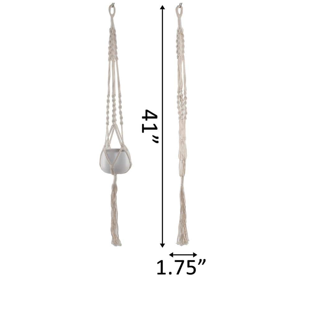 41 in. Cotton Hanging Macrame Plant Hanger - Hercitys