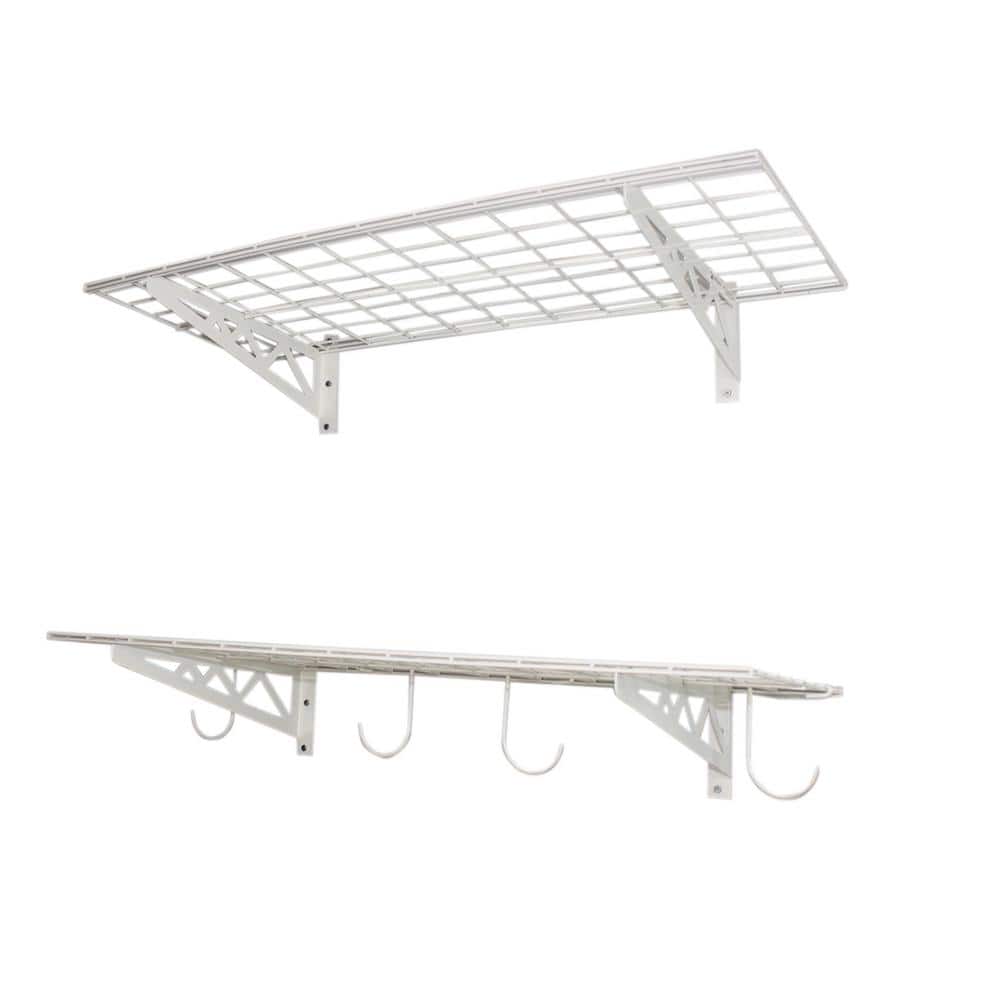 18 in. x 48 in. Industrial Steel Metal Garage Wall Shelves (2 Pack) - Hercitys