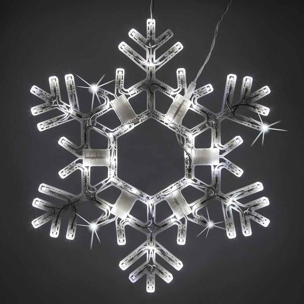 20 in. 70-Light Cool White Folding Twinkle Snowflake Decoration LED - Hercitys