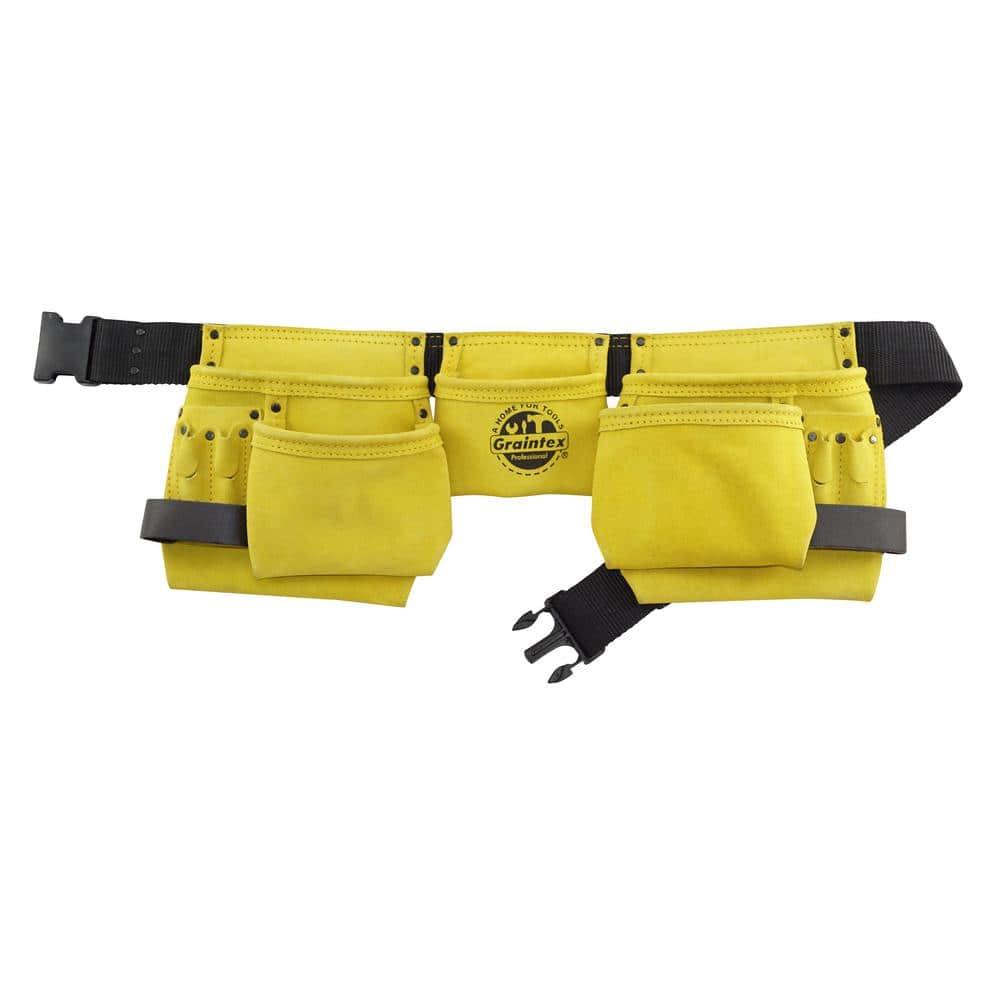 11-Pocket Suede Leather Work Apron in Yellow - Hercitys