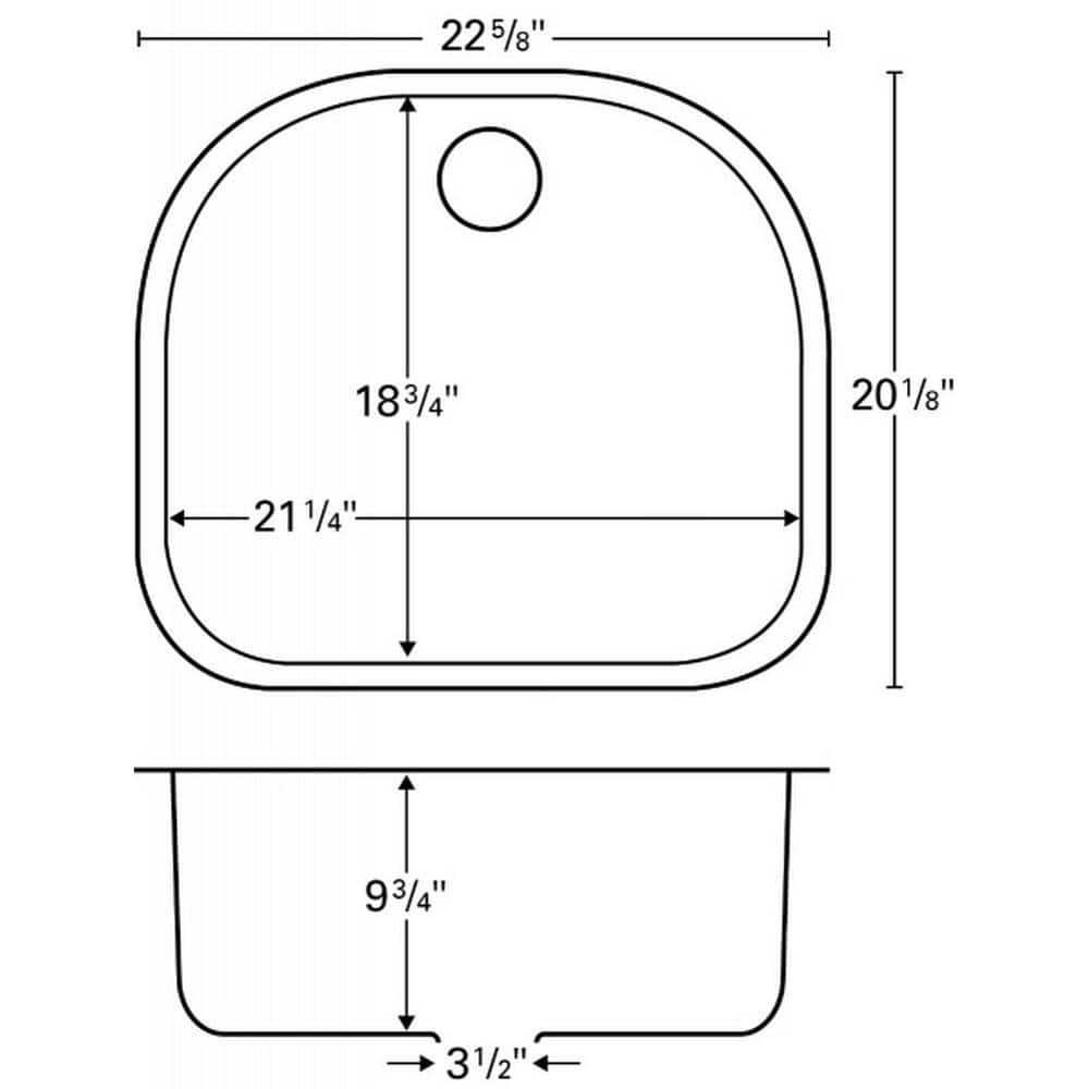 18-Gauge Stainless Steel 23 in. Single Bowl Undermount Kitchen Sink - Hercitys
