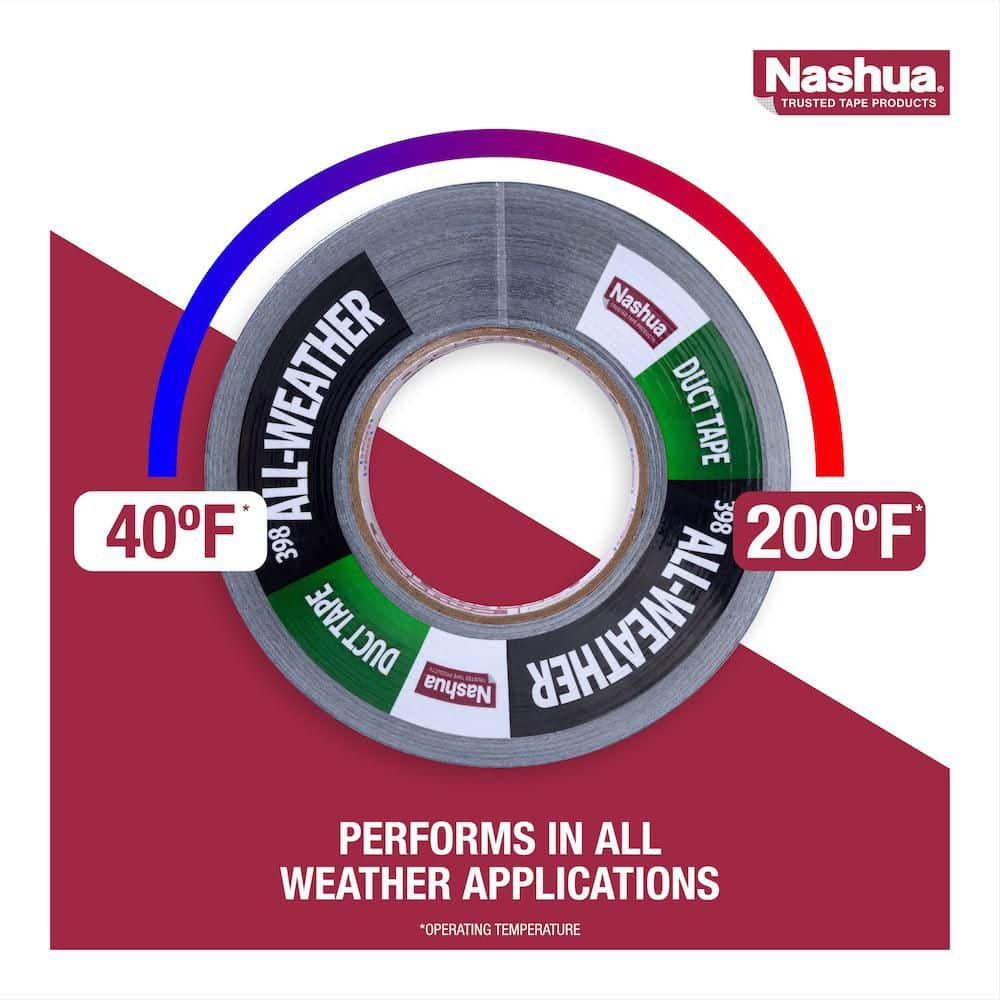 1.89 in. x 60 yd. 398 All-Weather HVAC Duct Tape in Black - Hercitys