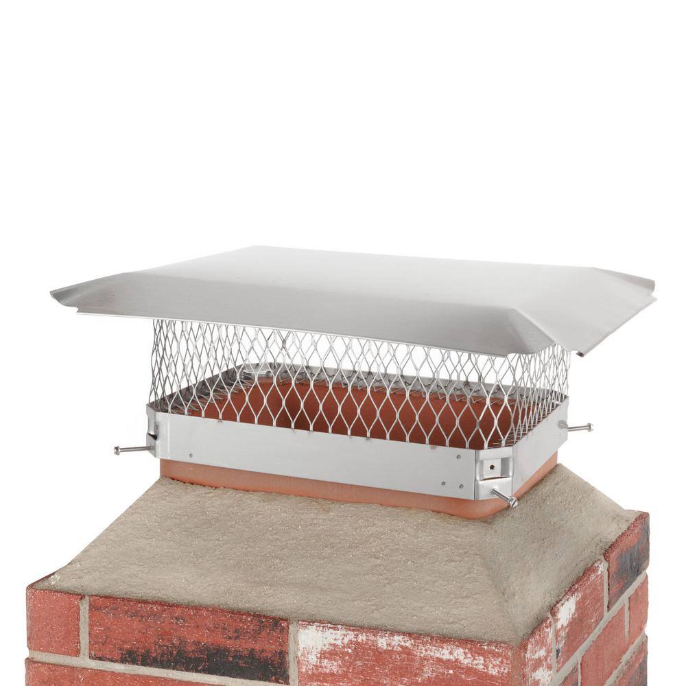 18 in. x 13 in. Bolt-On Single Flue Chimney Cap in Stainless Steel - Hercitys