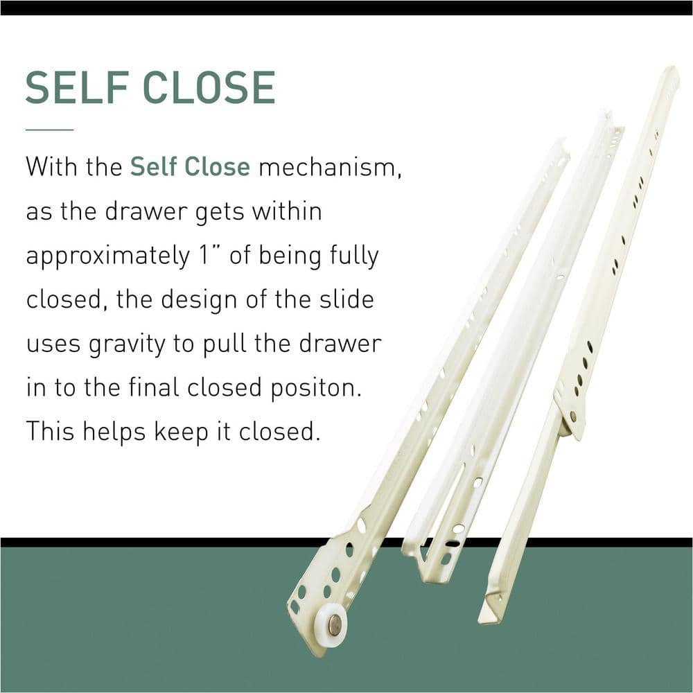 4 Pairs 14 in. Self-Closing Bottom Mount Drawer Slide 4-Pairs (8 Pieces) - Hercitys