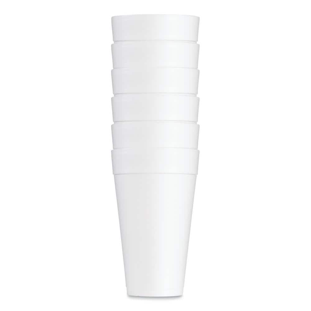 32 oz. White Disposable Foam Cups (25/Bag 20 Bags/Carton) - Hercitys
