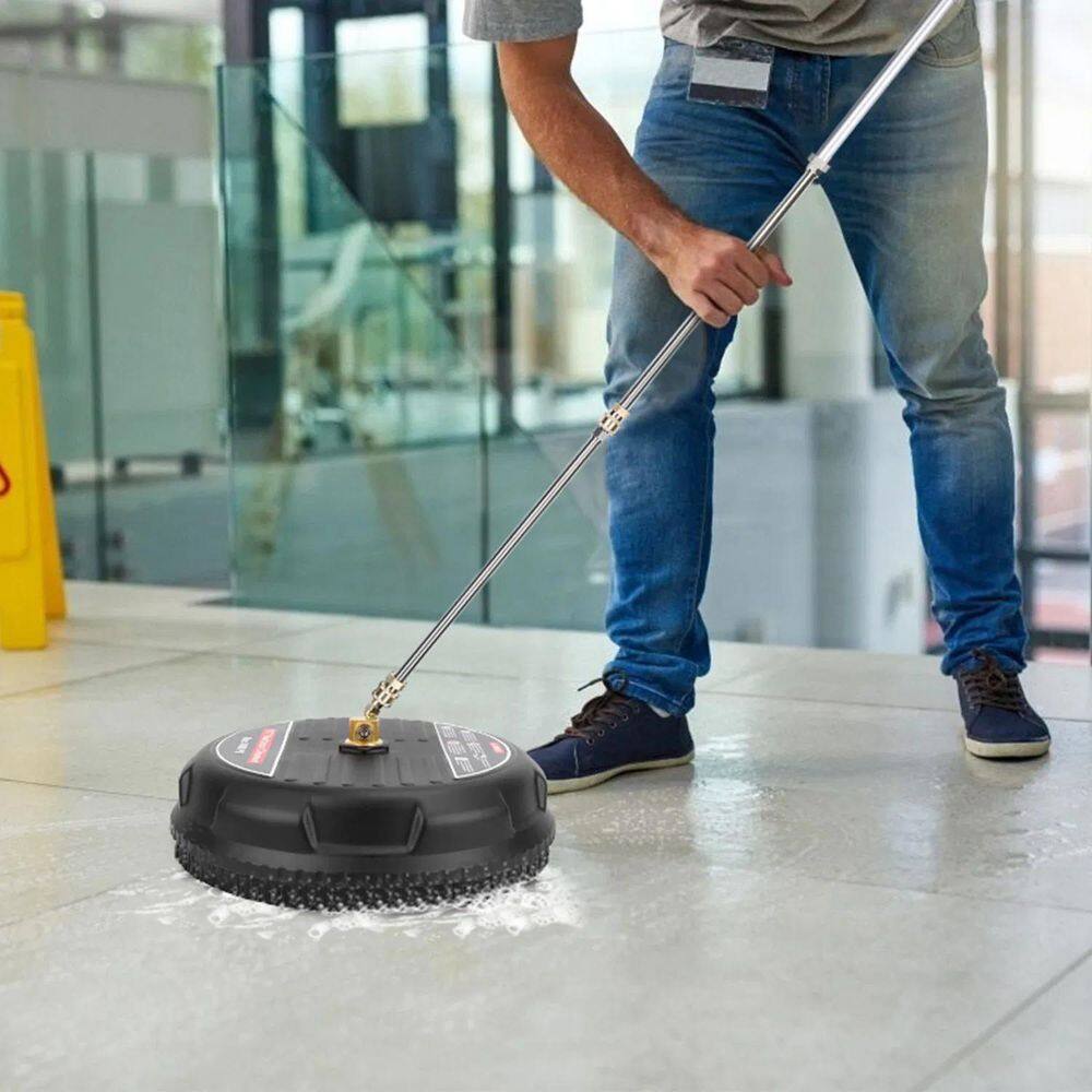 15 in. 4000 PSI Disc Power High Pressure Washer Surface Cleaner, Flat Washer Broom with Replacement Nozzles Included - Hercitys