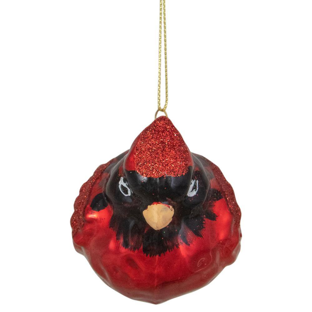 5.75 in. Red and Black Glass Cardinal Christmas Ornament - Hercitys