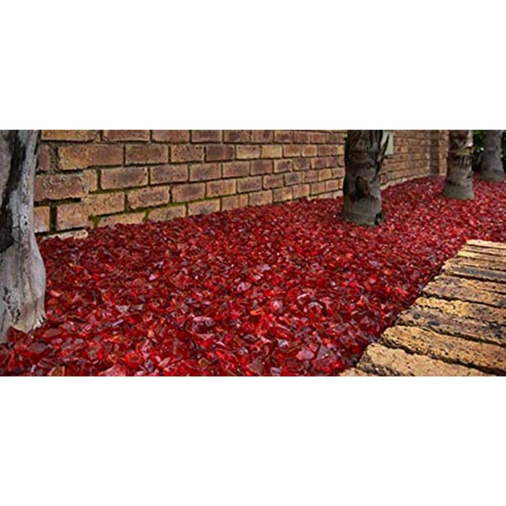 1/4 in. 10 lb. Red Landscape Fire Glass - Hercitys