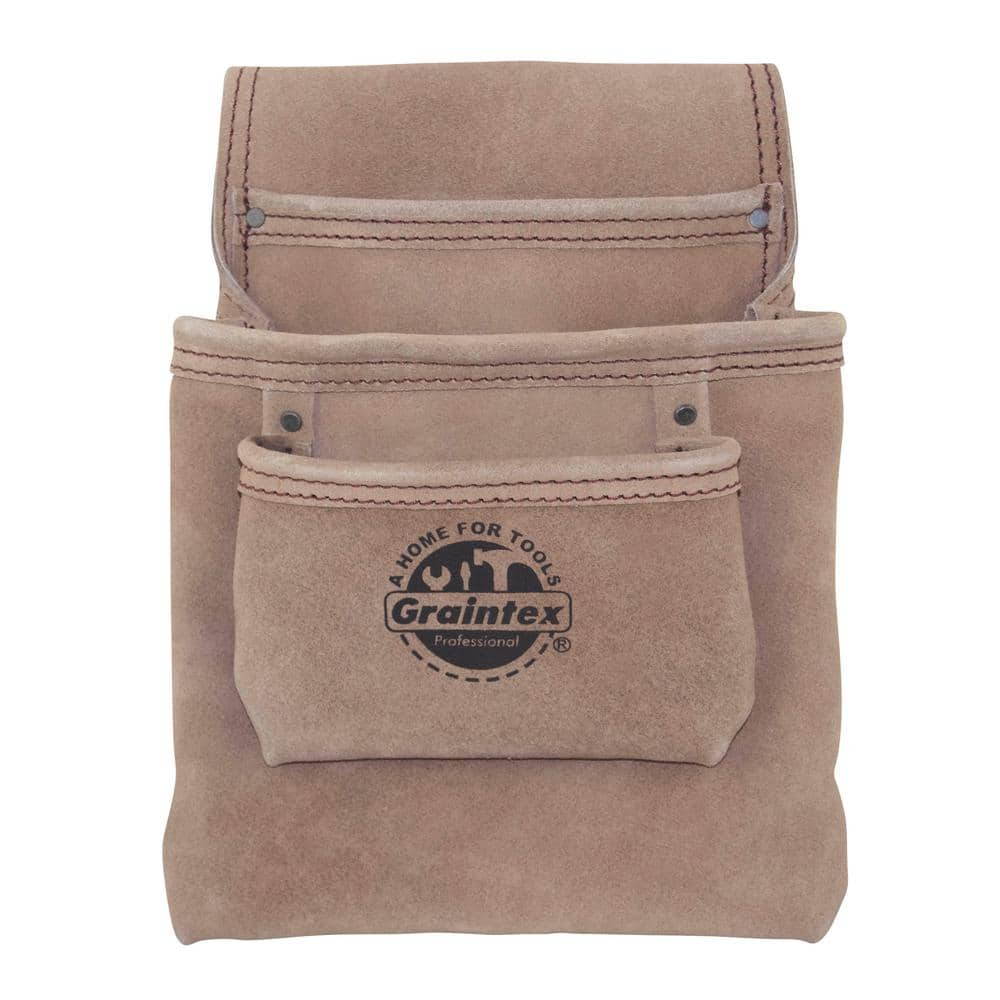 3-Pocket Suede Leather Nail and Tool Pouch - Hercitys