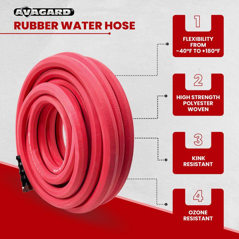5/8 in. x 50 ft. Heavy-Duty Rubber Water Hose - Hercitys