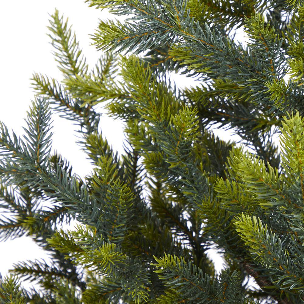 5 ft. Pre-Lit Fraser Fir Natural Look Artificial Christmas Tree with 200 Clear LED Lights in a Burlap Base - Hercitys