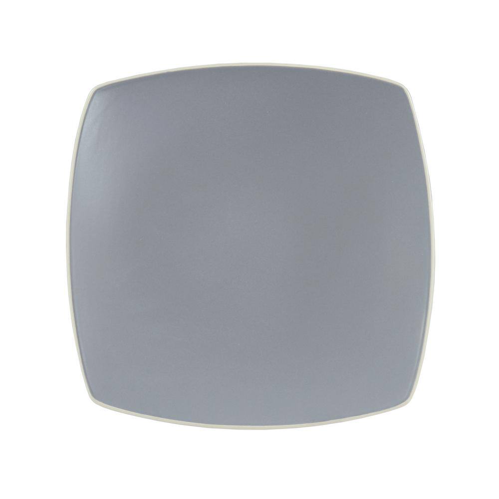 18 Piece Square Stoneware Dinnerware Set in Grey Matte - Hercitys