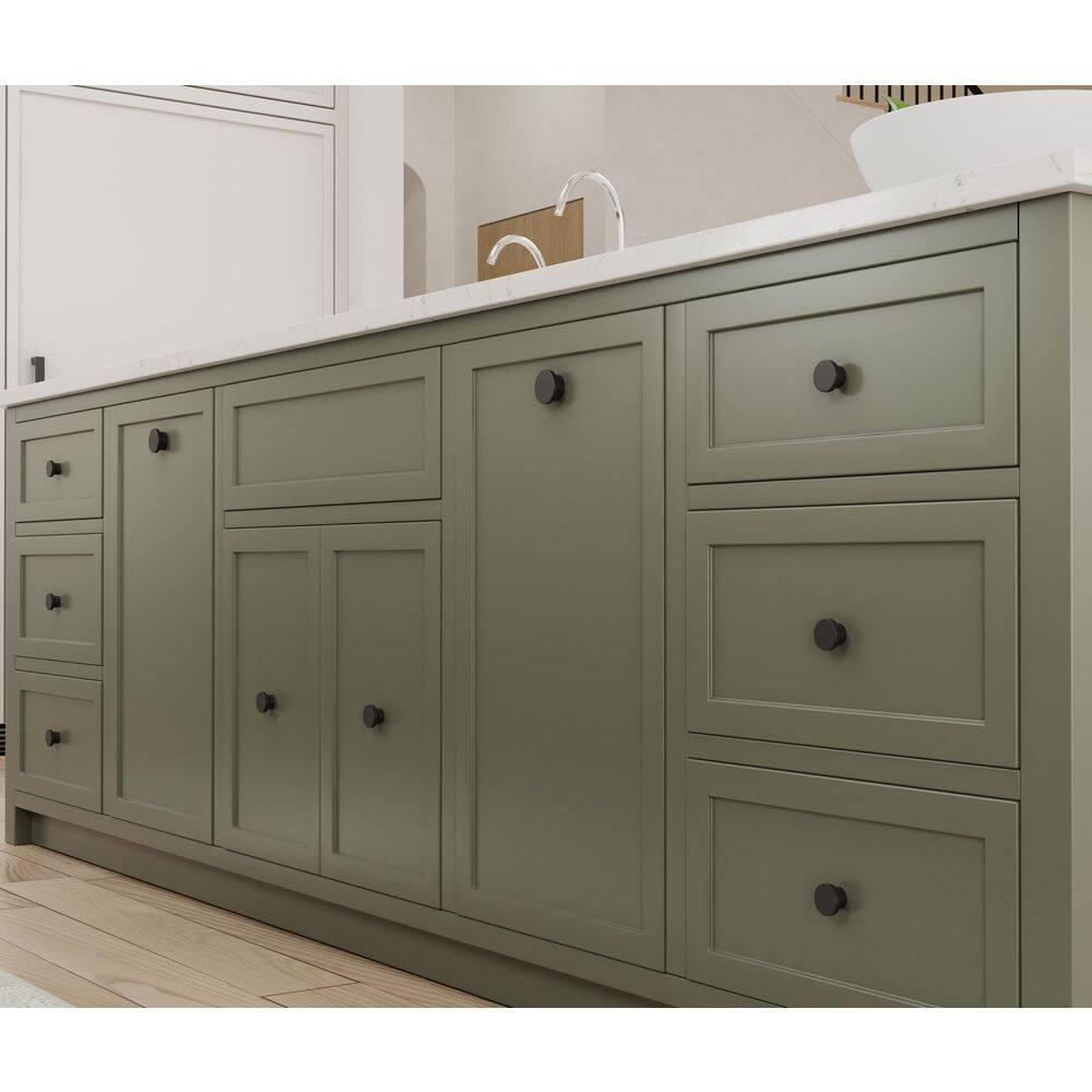 25-Pack Ethan 1-1/4 in. (32 mm) Modern Matte Black Round Cabinet Knob - Hercitys