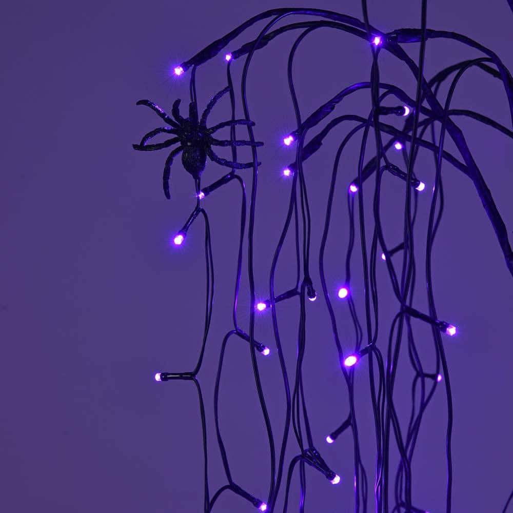 2 ft. Purple Pre-Lit LED Artificial Christmas Tree Halloween Willow Tree - Hercitys