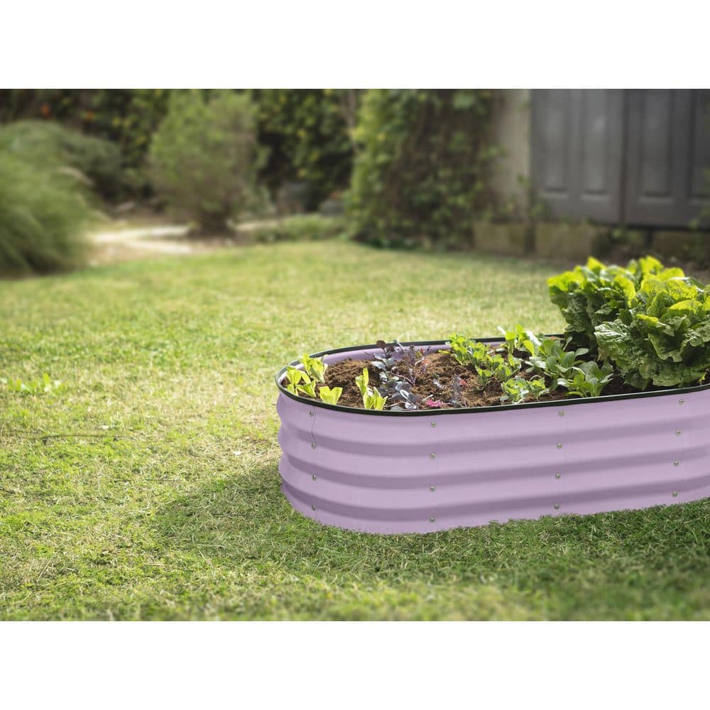 48 in. L x 24 in. W x 12 in. H Large Metal Garden Box Planter Raised Garden Beds- Lavender - Hercitys