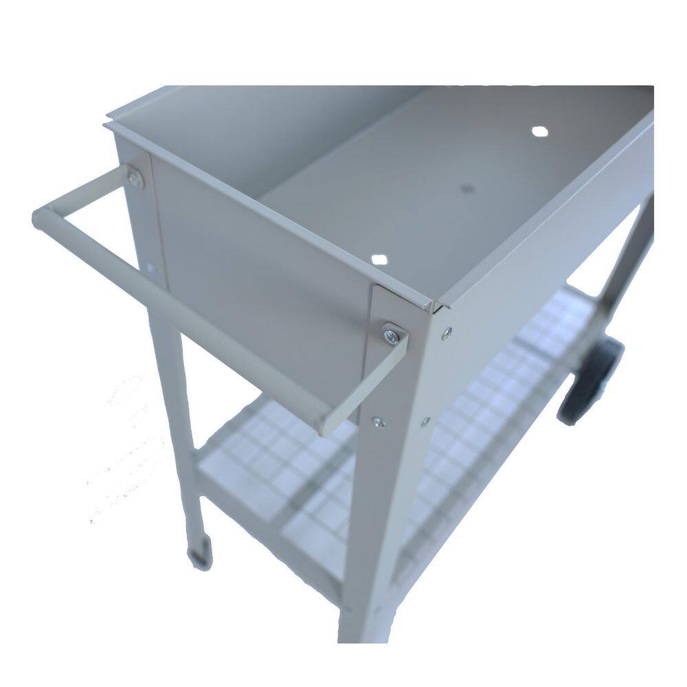 33.66 in. x 17 in. x 31.5 in. Mobile Metal Raised Garden Bed Cart with Legs, Elevated Tall Planter Box with Wheels, Gray - Hercitys
