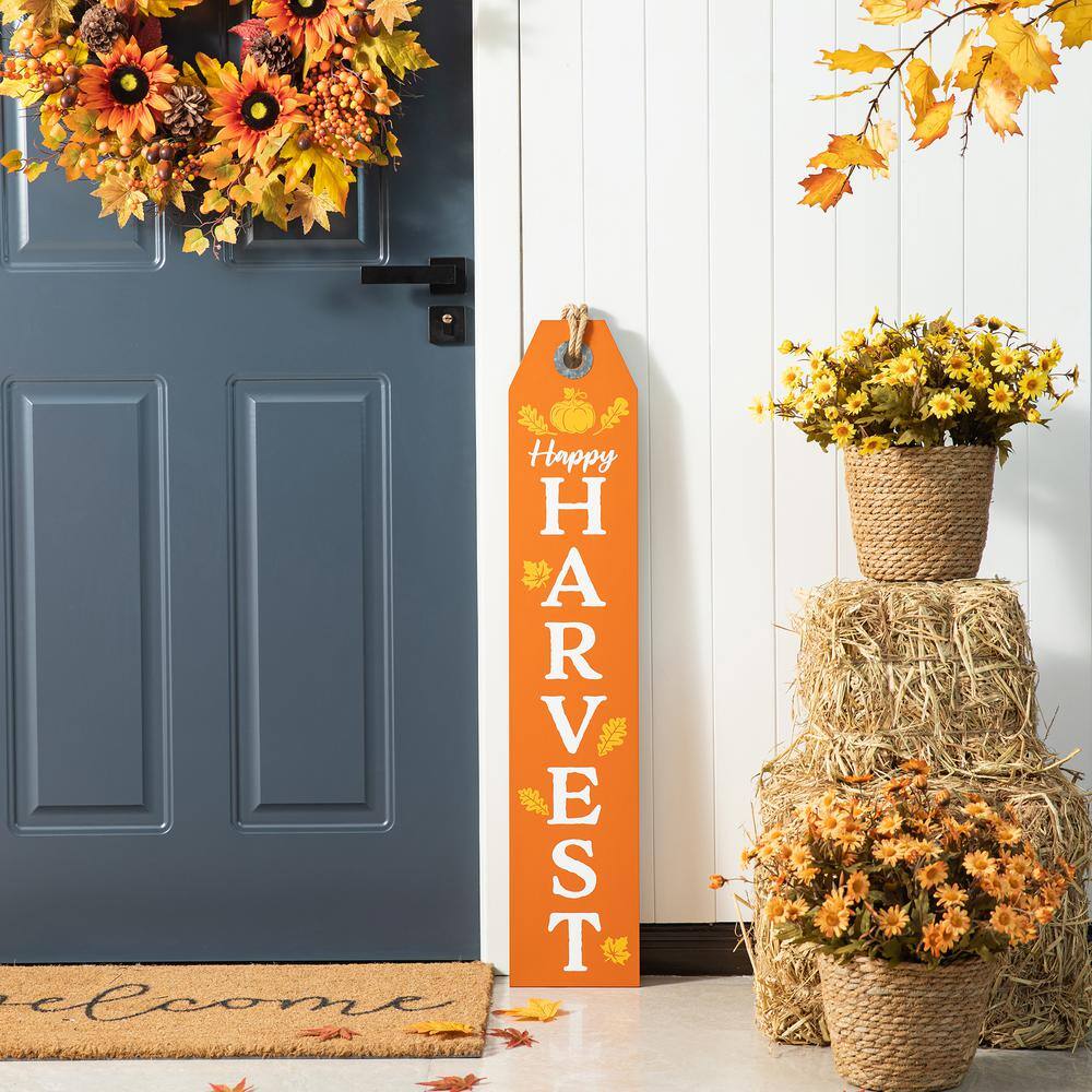 35.5 in. H Fall and Halloween Wooden Reversible Tag Porch Sign - Hercitys