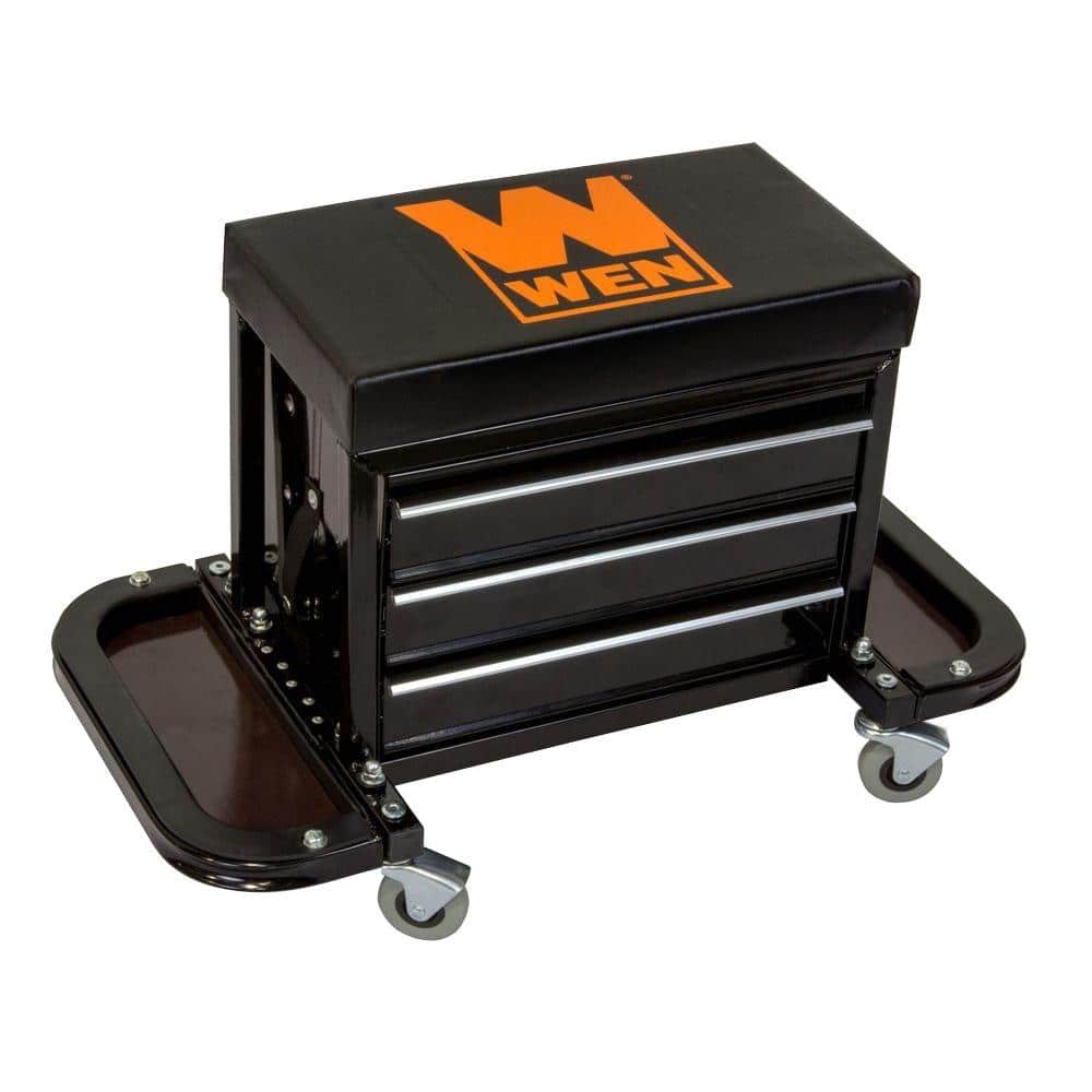 350-Pound Capacity Garage Glider Rolling Tool Chest Seat - Hercitys