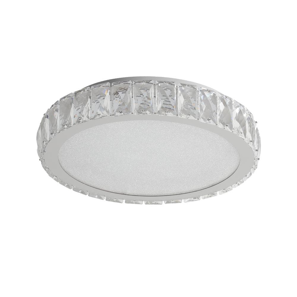 13.8 in. Modern Clear LED Flush Mount with Crystal Framed - Hercitys